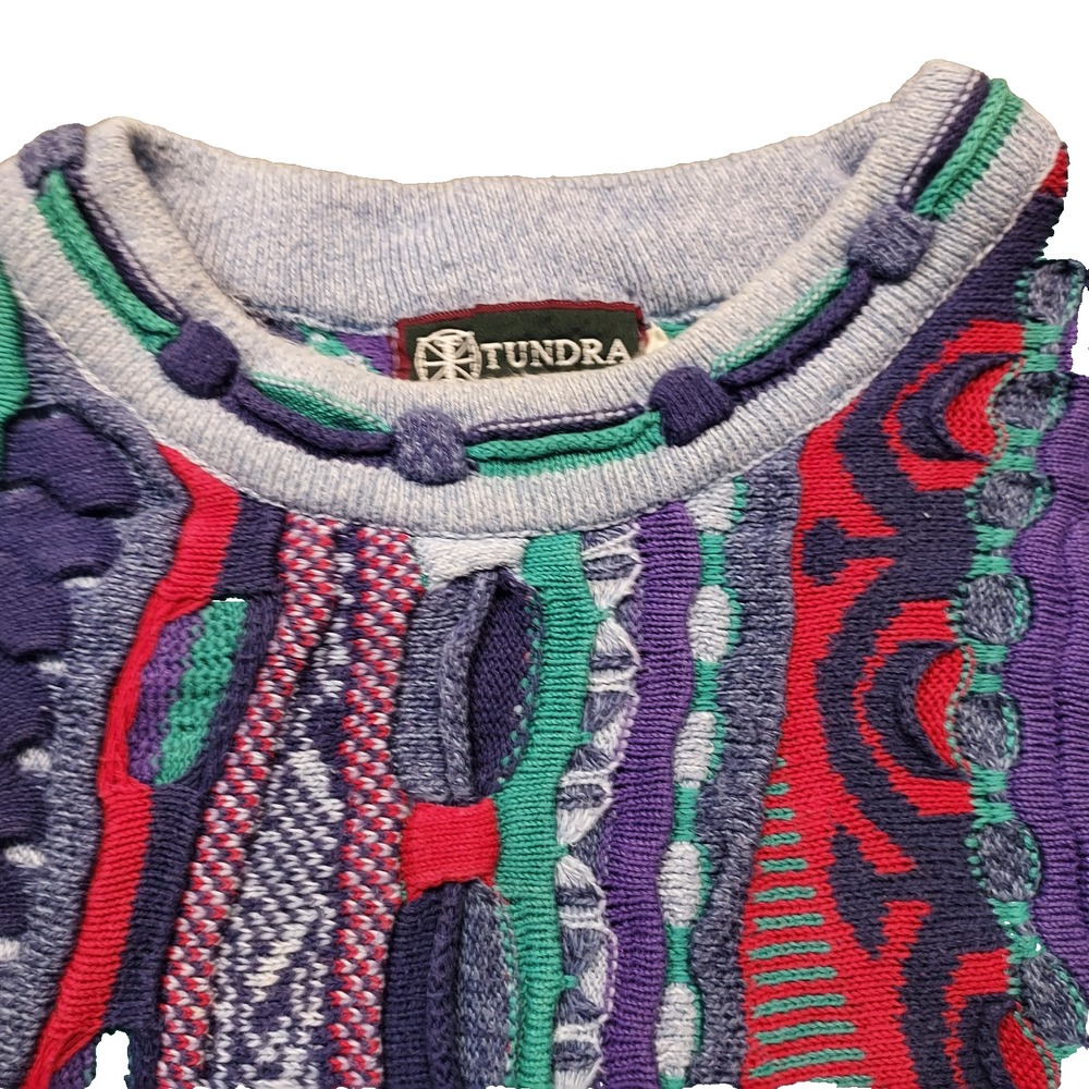 Tundra Multicolor Patterned Turtleneck Sweater - Purple, Red, Green, Blue - Picture 7 of 13